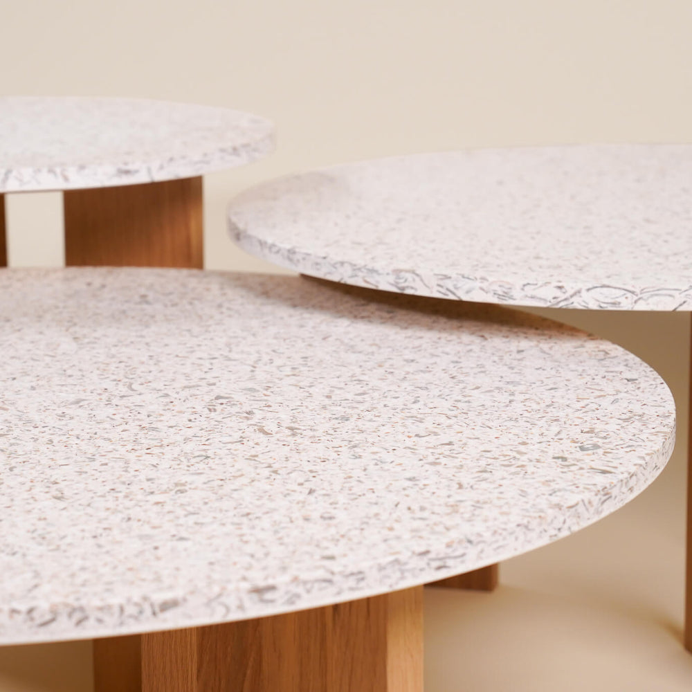 table basse platine abyss chene massif clair coquillages recycles mixte malakio gllu