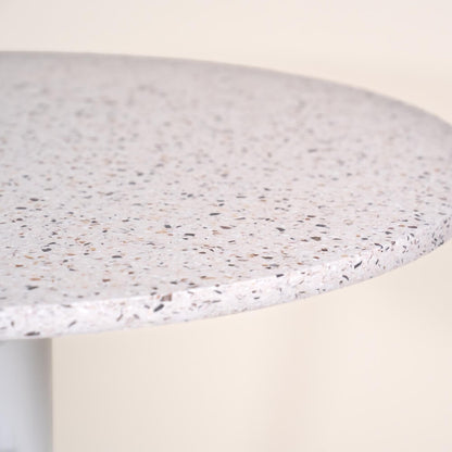 table bistrot iroise blanc coquillages recycles malakio