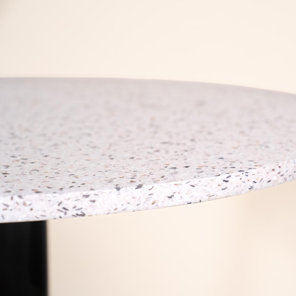 table bistrot iroise blanc coquillages recycles malakio