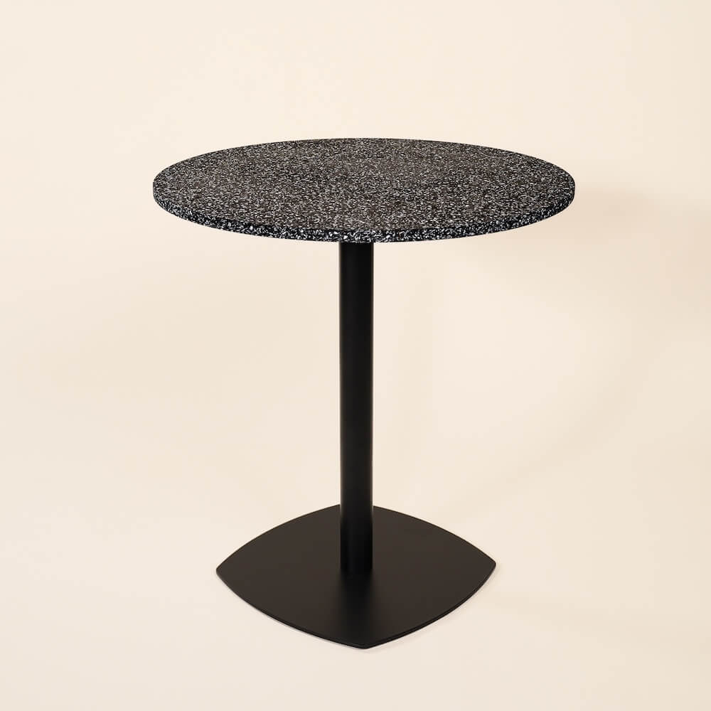 table bistrot iroise noir coquillages recycles malakio