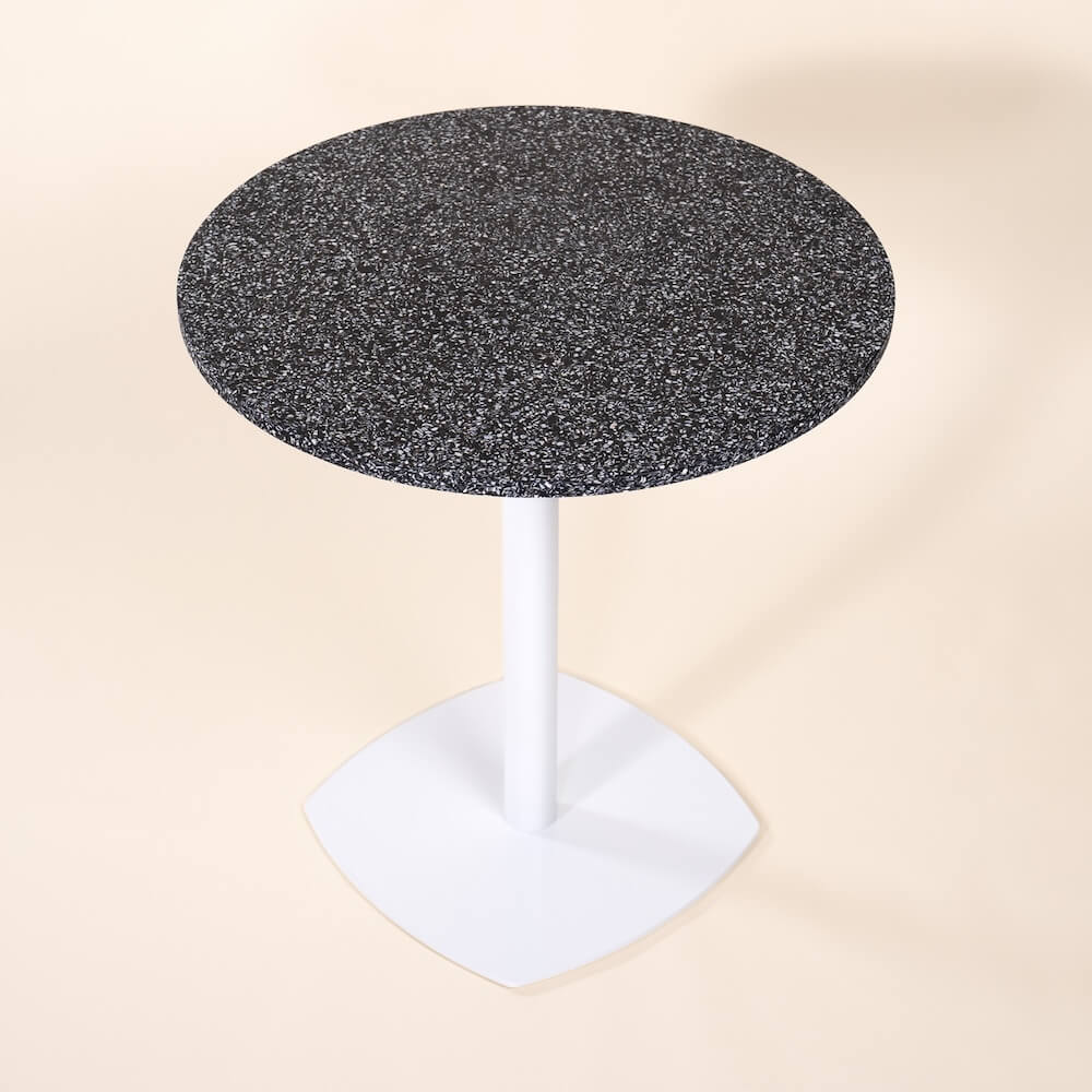 table bistrot iroise noir coquillages recycles malakio