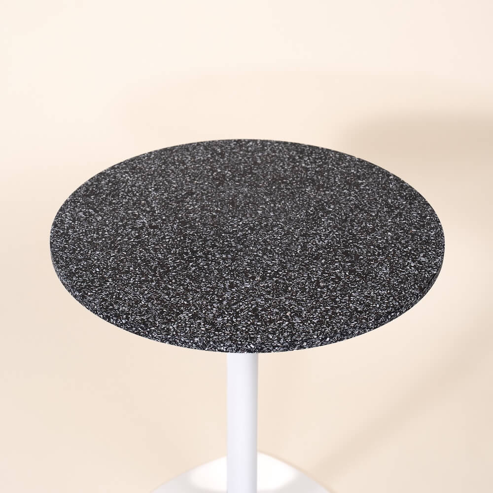 table bistrot iroise noir coquillages recycles malakio