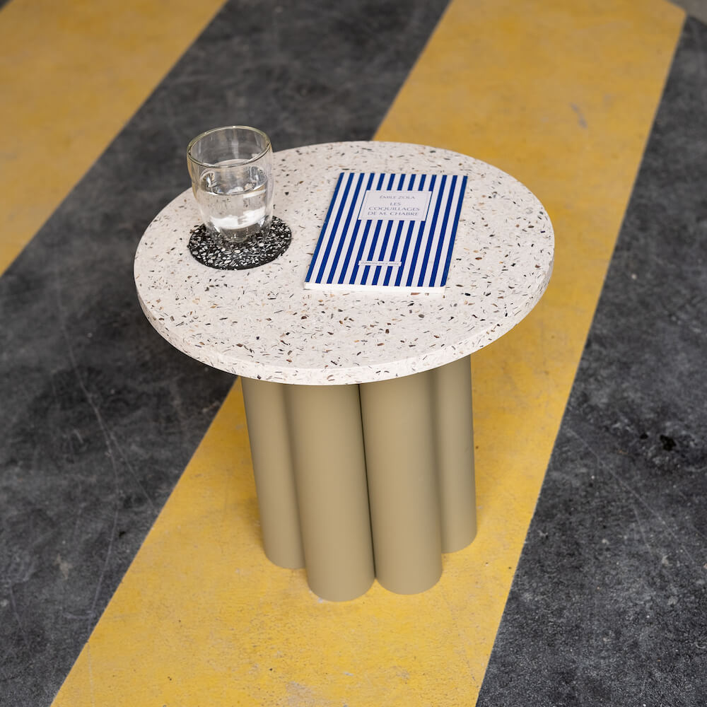 table d'appoint Octave metal coquillages recycles mixte malakio resistub