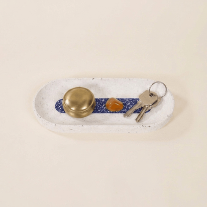 vide-poche loar blanc bleu coquillages recycles malakio
